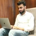 sahil Reddu digital marketer working on laptop